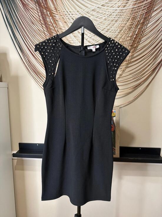 Replay Dresses & Skirts - Little black dress with studs cut out top EUC M